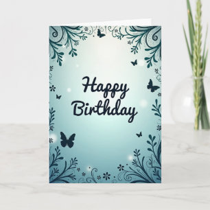 Carte de vœux d'anniversaire vert sarcelle