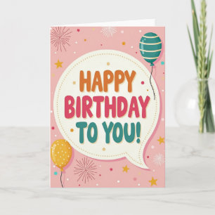 Carte de vœux d'anniversaire vibrante