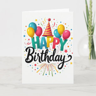 Carte de vœux d'anniversaire vibrante