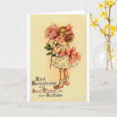 Carte de voeux d'anniversaire victorienne (Fleur jaune)