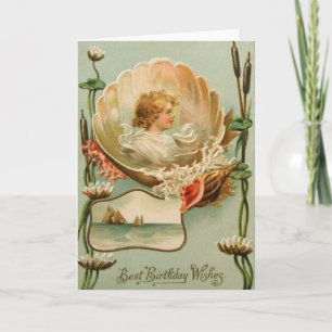 Carte de voeux d'anniversaire victorienne