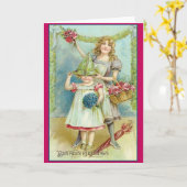 Carte de voeux d'anniversaire victorienne (Fleur jaune)