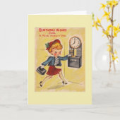 Carte de voeux d'anniversaire vintage (Fleur jaune)