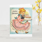 Carte de voeux d'anniversaire vintage (Fleur jaune)