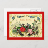 Carte de voeux d'anniversaire vintage (Devant / Derrière)