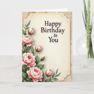 Carte de vœux d'anniversaire vintage