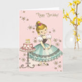 Carte de voeux d'anniversaire vintage (Fleur jaune)