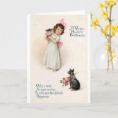 Carte de voeux d'anniversaire Vintage (Fleur jaune)