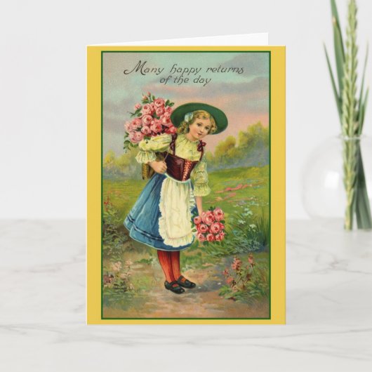 Carte de voeux d'anniversaire vintage (Devant)