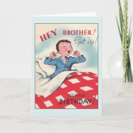 Carte de voeux d'anniversaire vintage Brother (Devant)