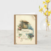 Carte de voeux d'anniversaire vintage Cottage (Fleur jaune)