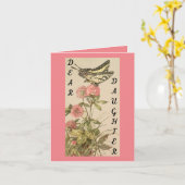 Carte de voeux d'anniversaire Vintage fille (Fleur jaune)