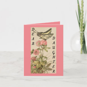 Carte de voeux d'anniversaire Vintage fille