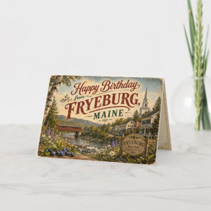 Carte de vœux d'anniversaire vintage Maine