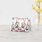 Carte de voeux d'anniversaire Westie (Fleur jaune)