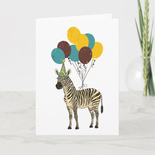 Carte de voeux d'anniversaire Zebra (Devant)