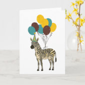 Carte de voeux d'anniversaire Zebra (Fleur jaune)
