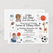 Carte de voeux d'annonce de bébé All-Star (Devant / Derrière)