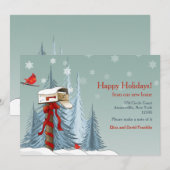 Carte de vœux d'annonce de déménagement pour les f (Devant / Derrière)