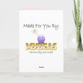 Carte de vœux d'annonce de naissance de MayBee Bum (Dos)