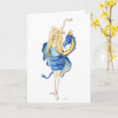 Carte de voeux Danseuse Dragon (Fleur jaune)