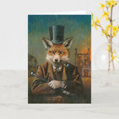Carte de voeux Dapper Fox (Fleur jaune)
