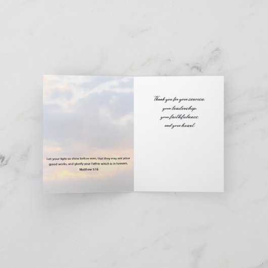 Carte de voeux d'appréciation du pasteur (Intérieur)