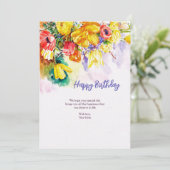 Carte de voeux d'aquarelle d'anniversaire (Debout devant)