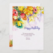 Carte de voeux d'aquarelle d'anniversaire (Devant / Derrière)