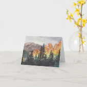 Carte de voeux d'aquarelle de la forêt automnale (Fleur jaune)