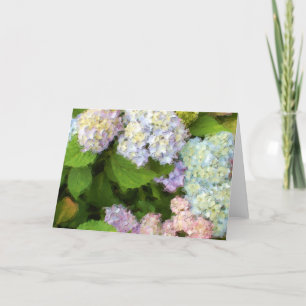 Carte de voeux d'aquarelle d'hortensias