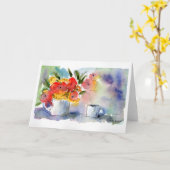 Carte de voeux d'aquarelle Still Life (Fleur jaune)