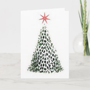 Carte de voeux d'arbre d'étoile de neige