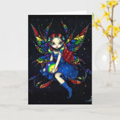 Carte de voeux "d'arc-en-ciel de minuit" (Fleur jaune)