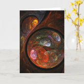 Carte de voeux d'Art Abstrait Fluid Connection (Fleur jaune)