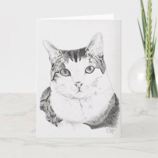 Carte de voeux d'art de chat (Devant)