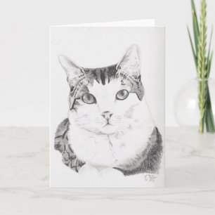Carte de voeux d'art de chat