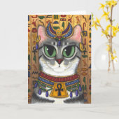 Carte de voeux d'art de chat de Bastet (Fleur jaune)