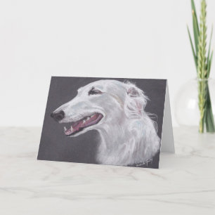 Carte de voeux d'art de chien de loup russe Borzoi