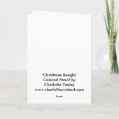 Carte de voeux d'art de chien de Noël de beagle (Dos)