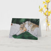 Carte de voeux d'art de chien de "Rosie et de (Fleur jaune)