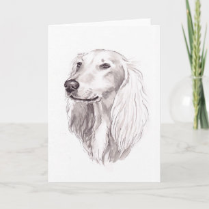 Carte de voeux d'art de chien de Saluki