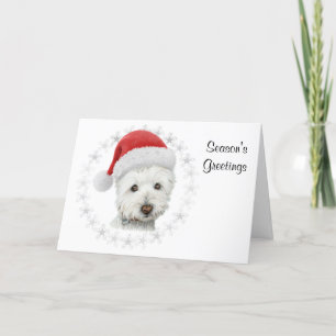 Carte de voeux d'art de chien de Westie de Noël