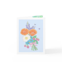 Carte de vœux d'art de fleurs sauvages d'été pour 