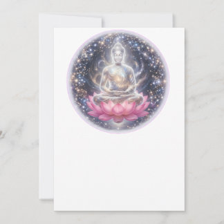 Carte de vœux d'art de lotus de méditation paisibl