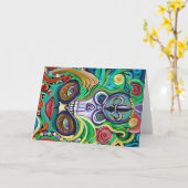 Carte de voeux d'art de mardi gras (Fleur jaune)