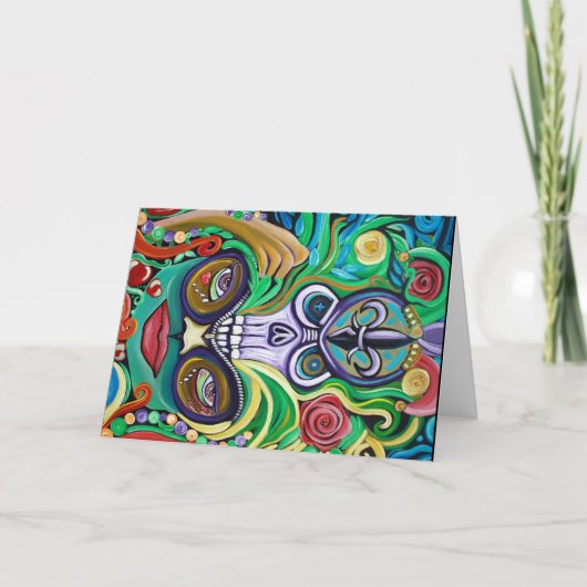 Carte de voeux d'art de mardi gras (Devant)