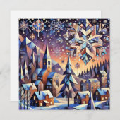 Carte de vœux d'art de nuit d'hiver (Devant / Derrière)