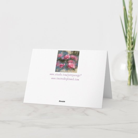 Carte de vœux d'art de roses roses 60e anniversair (Dos)