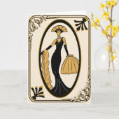 Carte de voeux d'art déco (Fleur jaune)